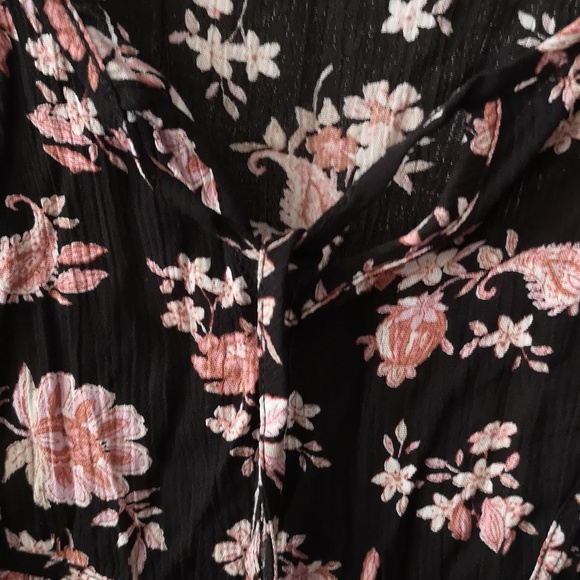 Like-new Women's Floral Blouse by Wild Skye, Size XXL, Pink & Cream on Black - Picture 3 of 7